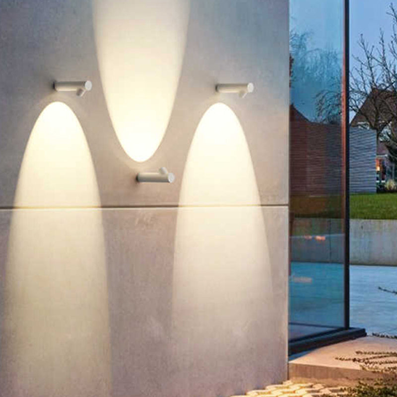 Ray Modern Waterproof Outdoor Wall Lighting, White & Black