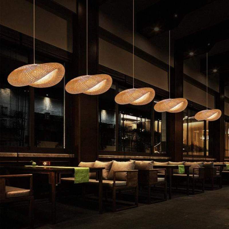 Ritta Natural Pendant Light for Dining Room/Kitchen Island, Bamboo