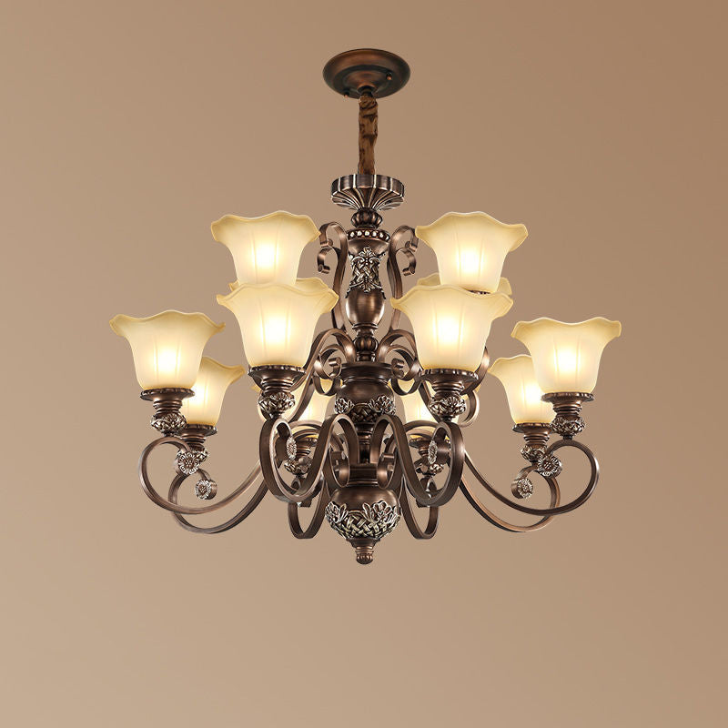 Arisha Retro Flower Pendant Light Metal Glass Living Room Bedroom
