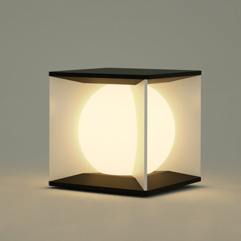 Ray Modern Moon Metal Outdoor Pier-Mount Pillar Light