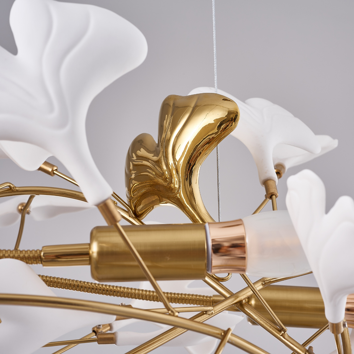 Olivia Luxury Ceramic Chandelier Large Foyer, Gingko leaf, Living Room