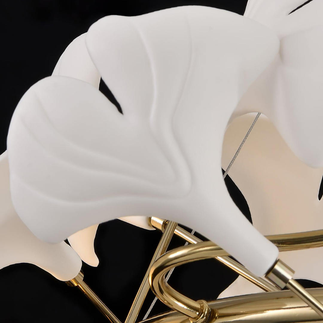 Olivia Modern Gold Staircase Chandelier, Metal & Ceramic