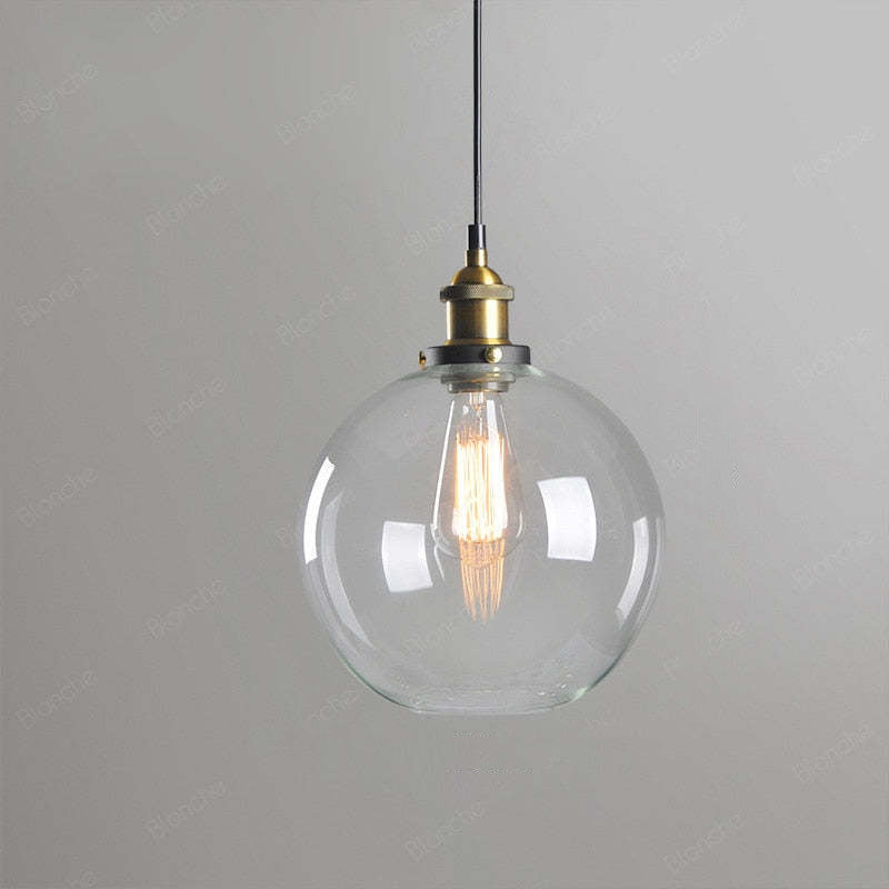 Valentina Industrial Glass Pendant Light Clear/Amber/Smoke Grey