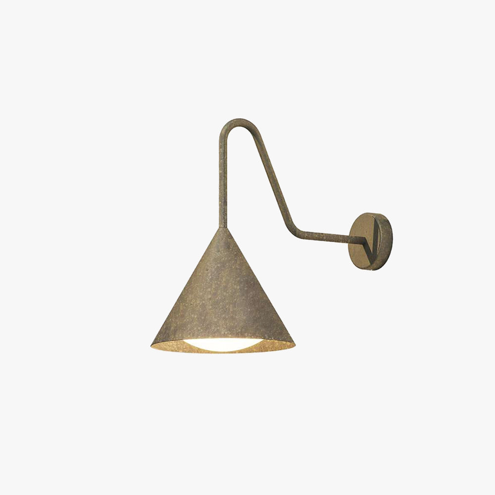 Ray Modern Minimalist Cone Metal Outdoor Waterproof Wall Lamp，Black/Gold