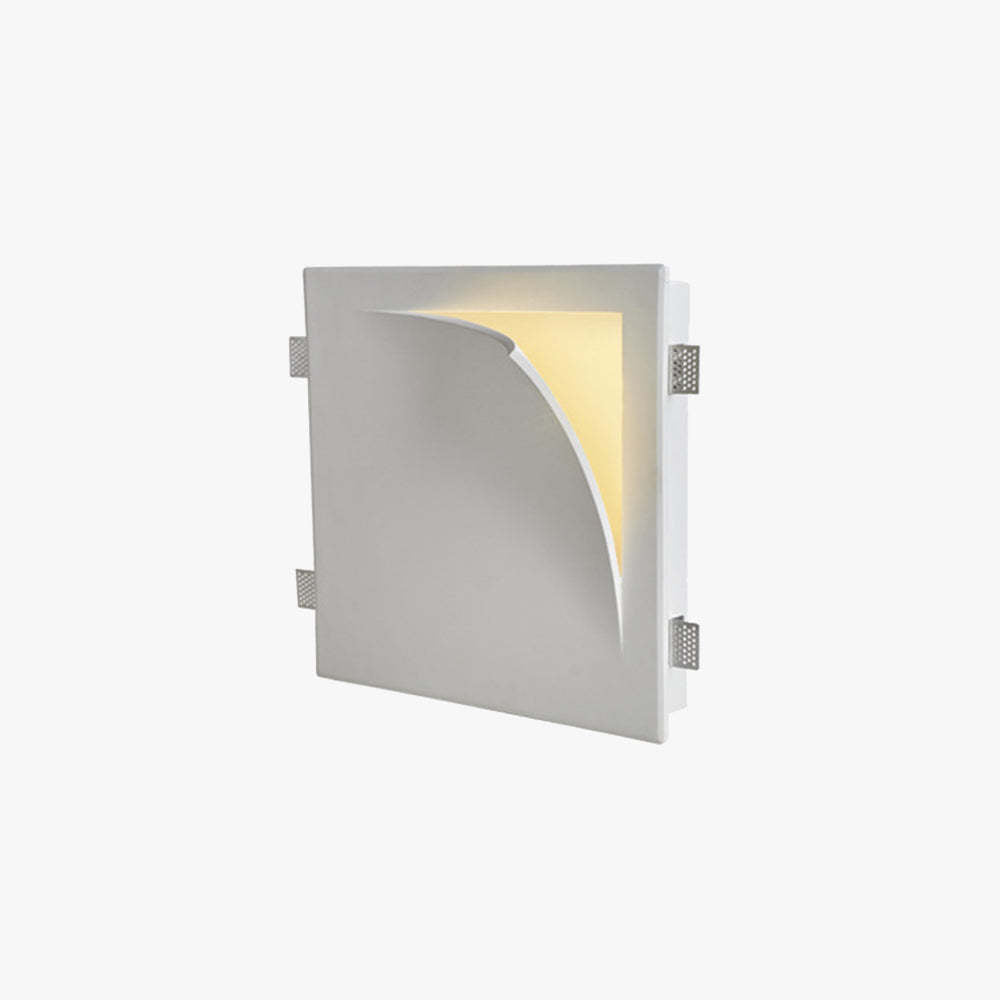 Aria Modern Recessed Metal/Plaster LED Wall Lamp, White