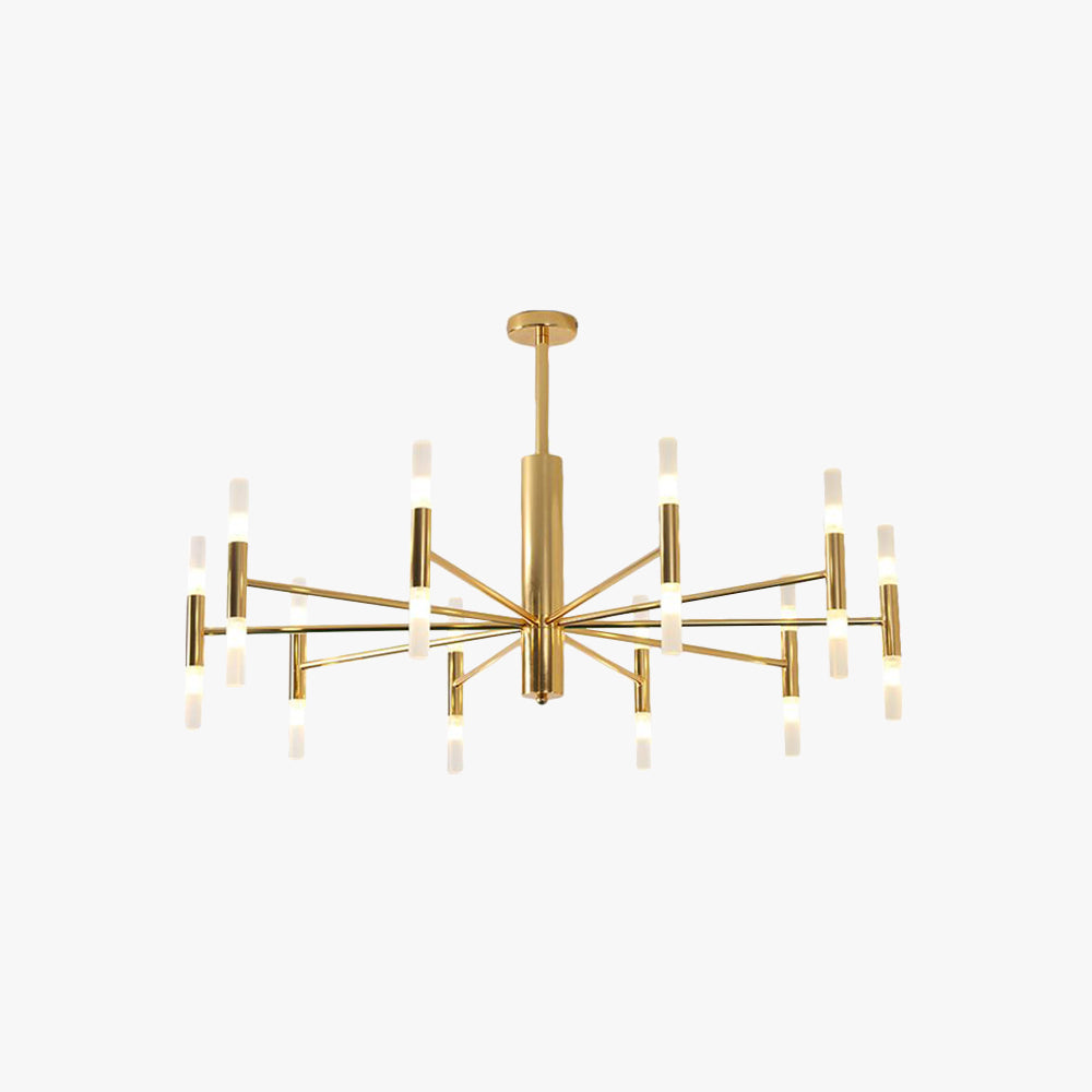 Kristy Modern Cylindrical Metal Chandelier, Gold