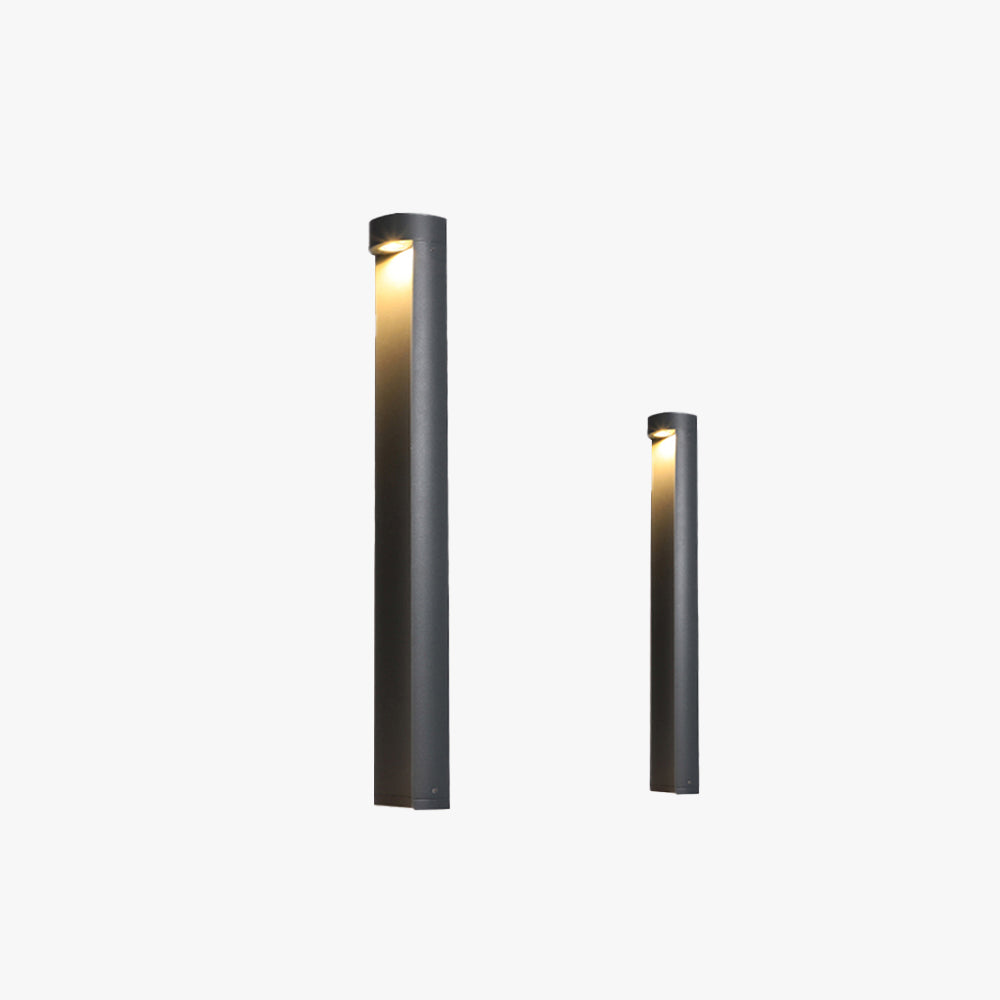 Ray Modern Metal Cylindrical Outdoor Path Light, Black