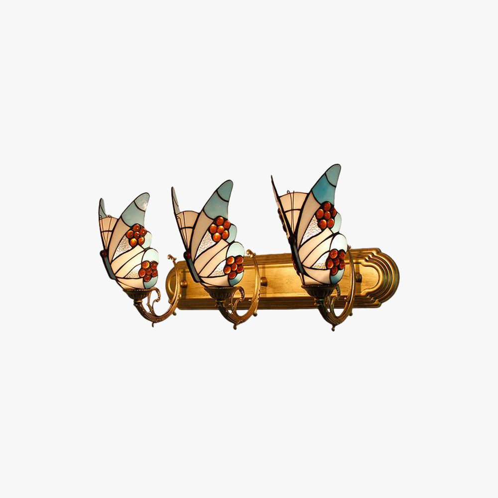 Arisha Artistic Butterfly Metal/Glass Lamps Wall, Red/Blue/Multi-Color/Light Blue