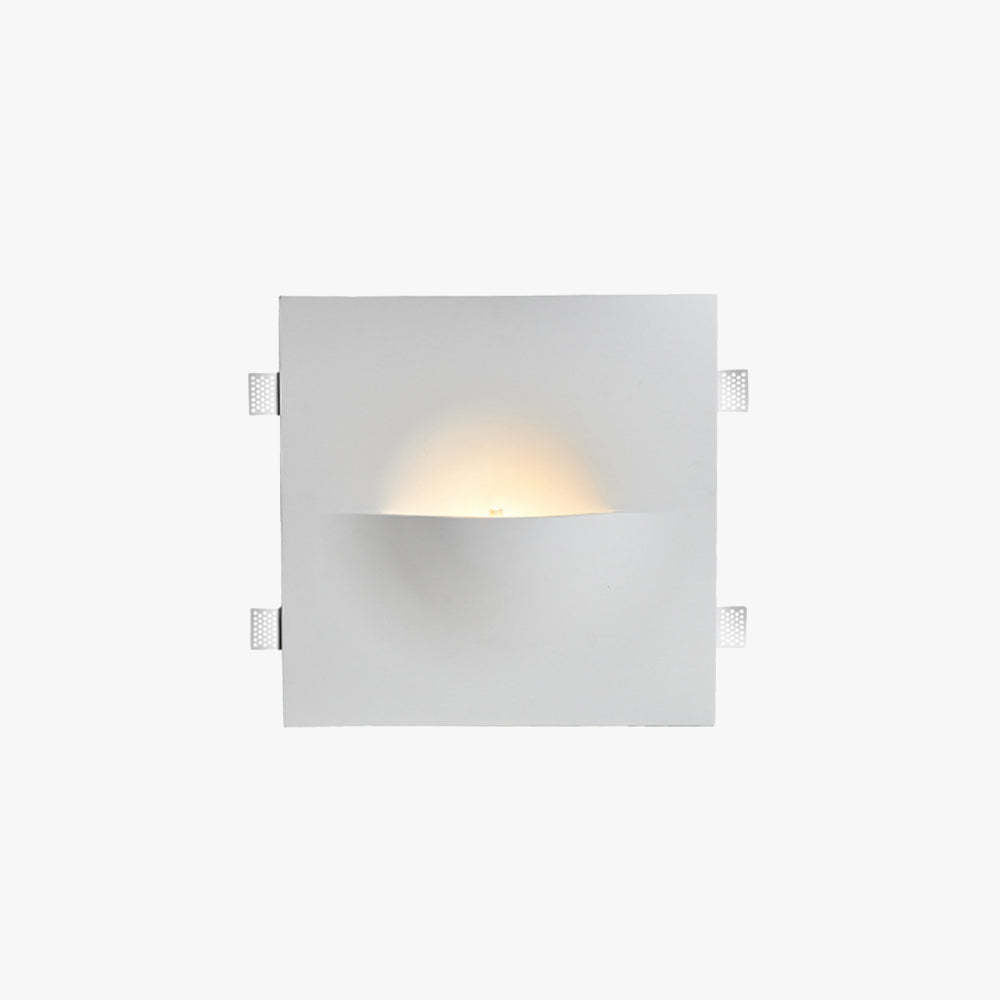 Aria Modern Recessed Metal/Plaster LED Wall Lamp, White