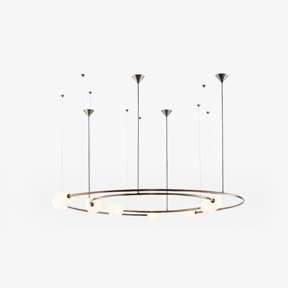 Valentina Modern Ring Metal Pendant Light, Black/Gold