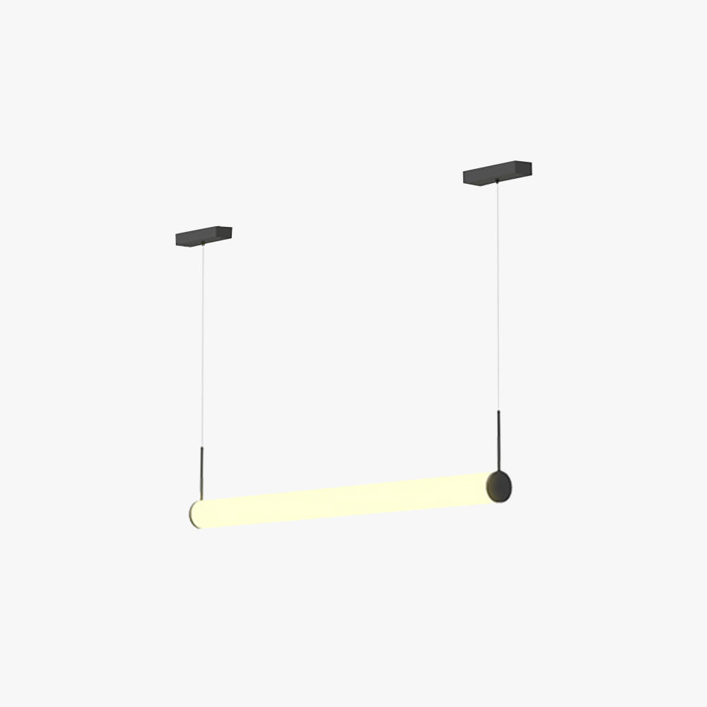 Ray Modern Cylinder White Pendant Light, Metal/Acrylic