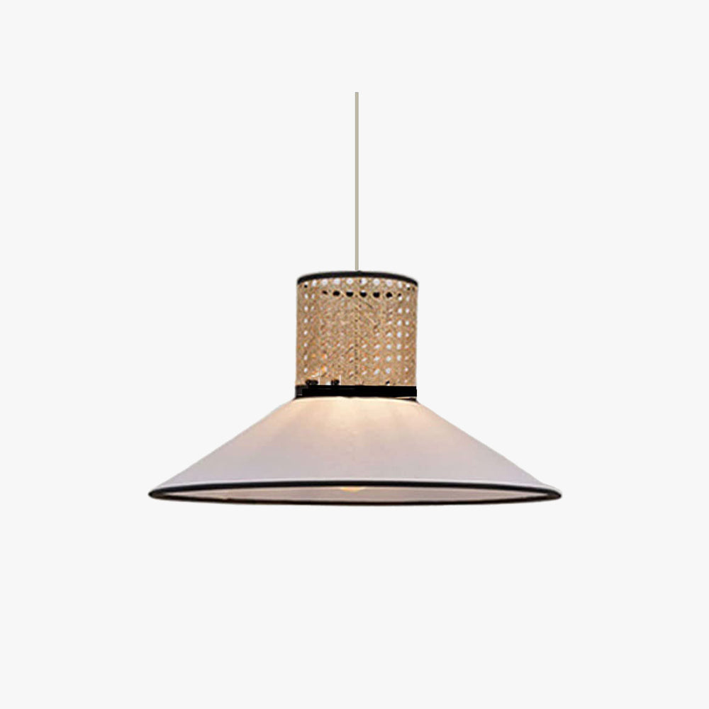Ritta Modern Rattan/FabricPendant Light, White