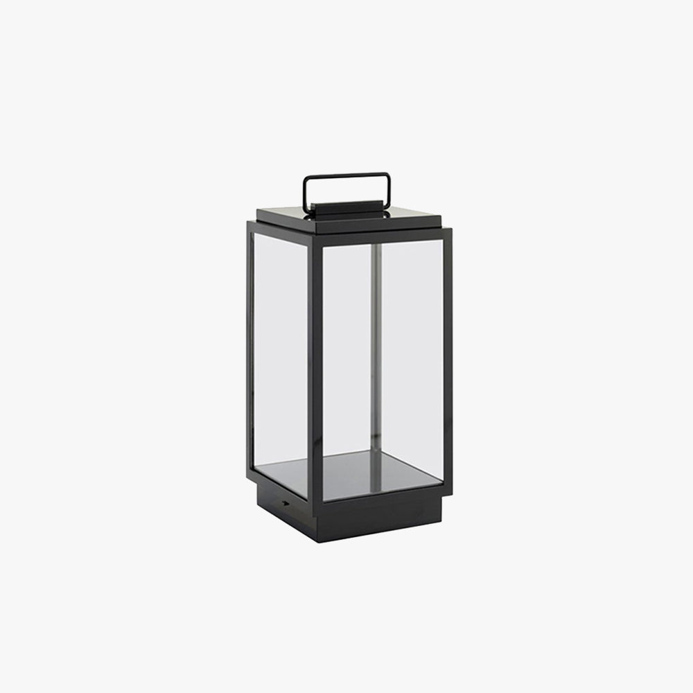 Ray Minimalist Cuboid Outdoor Floor Lamp, Hardwired, Black