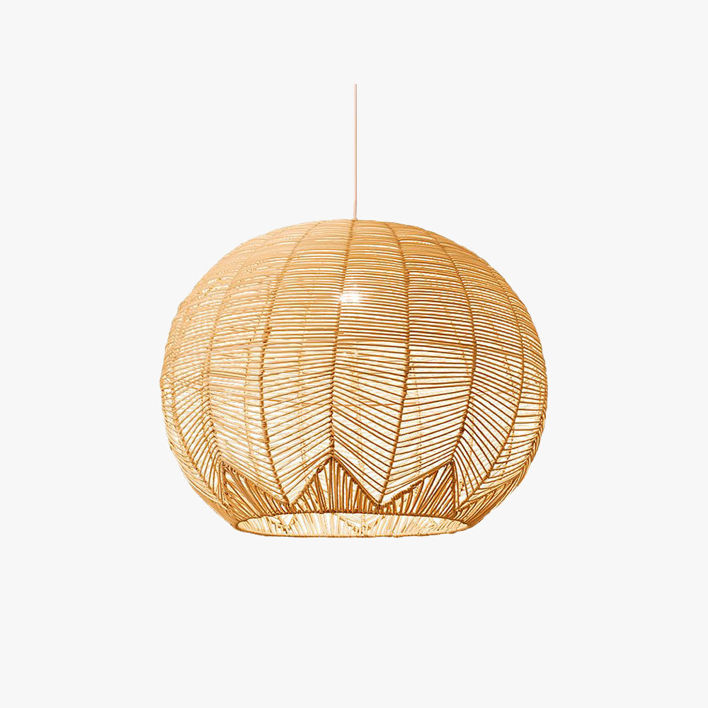 Ritta Designer Round Handmade Rattan Pendant Light, Dining Room