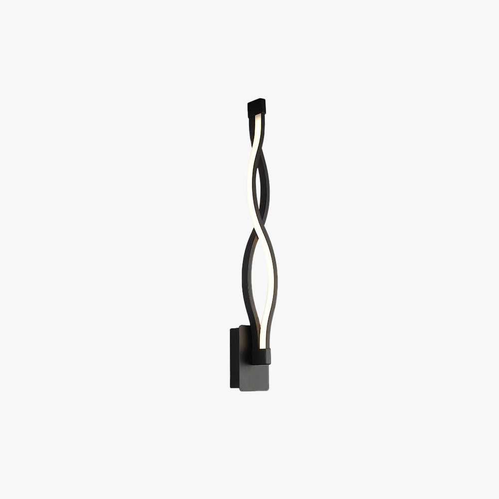 Arisha Wave Modern Simple Wall Lamp, Black & White