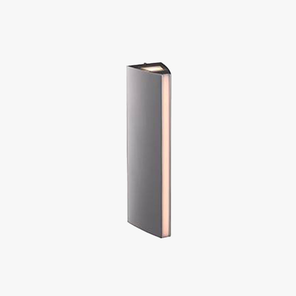 Ray Modern Triangular Prism Metal Outdoor Wall Lamp, Black/Silver