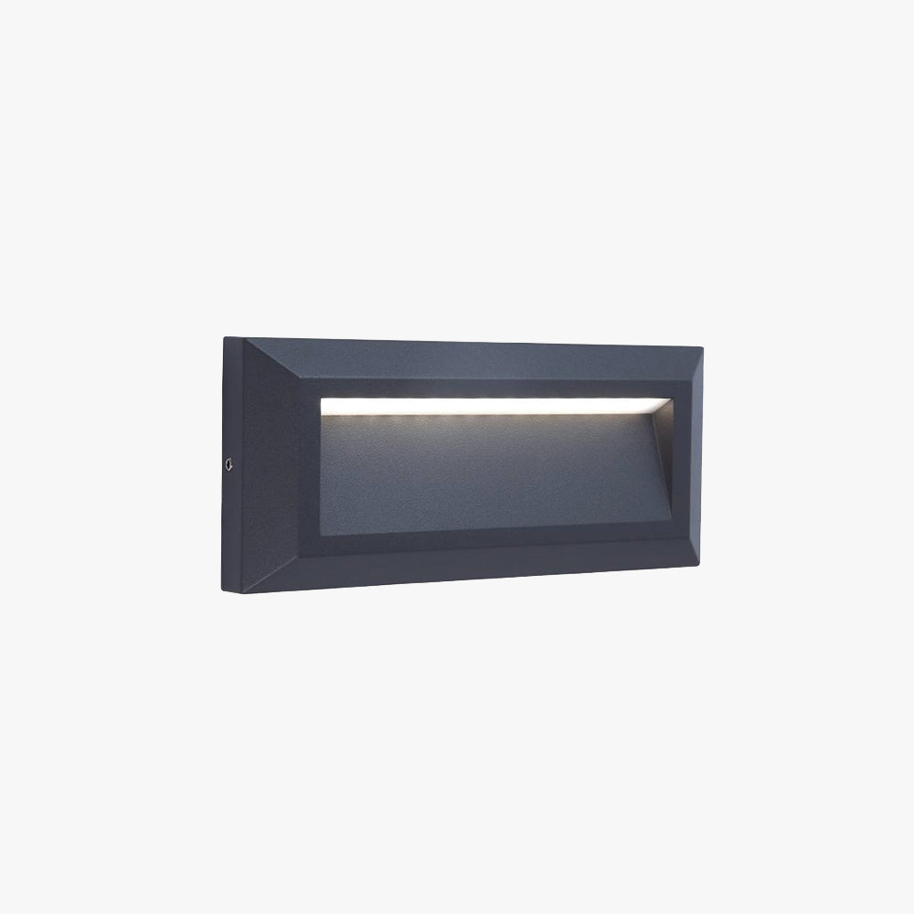 Ray Modern Metal Rectangular Outdoor Deck/Step Light, Black