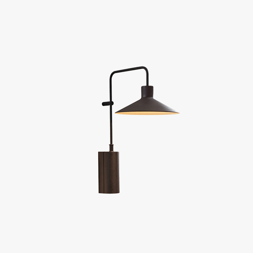 Ray Modern Minimalist Wide Cone Shape Metal Outdoor Waterproof Wall Lamp, Coffee/Green