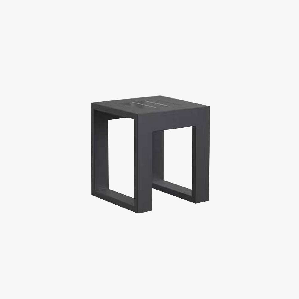 Ray Simple Hollow Cube Metal/Acrylic Outdoor Floor Lamp, Black