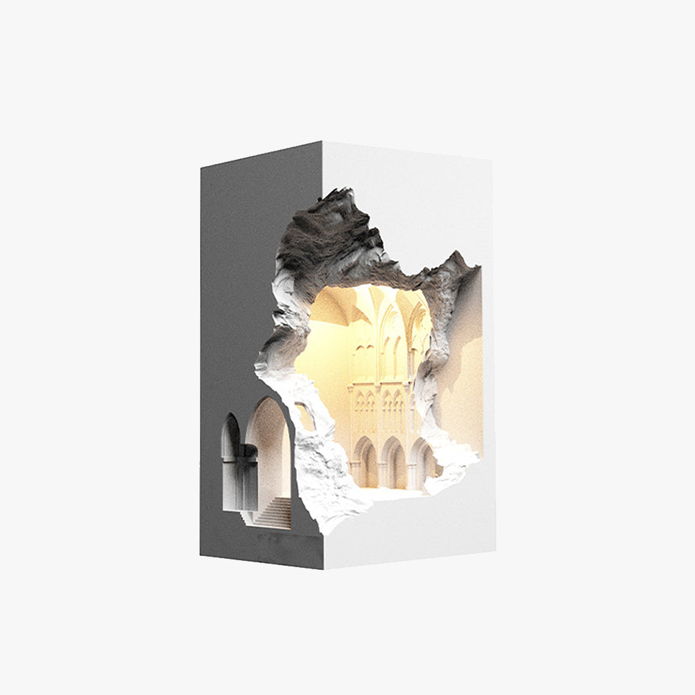 Arisha Art Deco Flush LED Plaster Wall Lamp, White