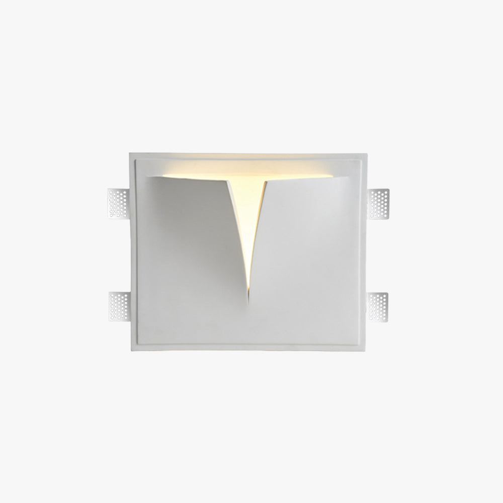 Aria Modern Recessed Metal/Plaster LED Wall Lamp, White