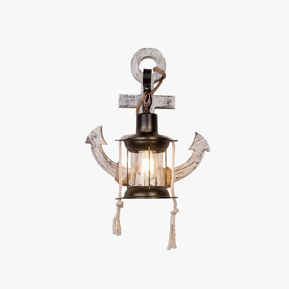 Epoch Anchor Lantern Wall Lamp, Vintage/Antique, Wood, Bedroom