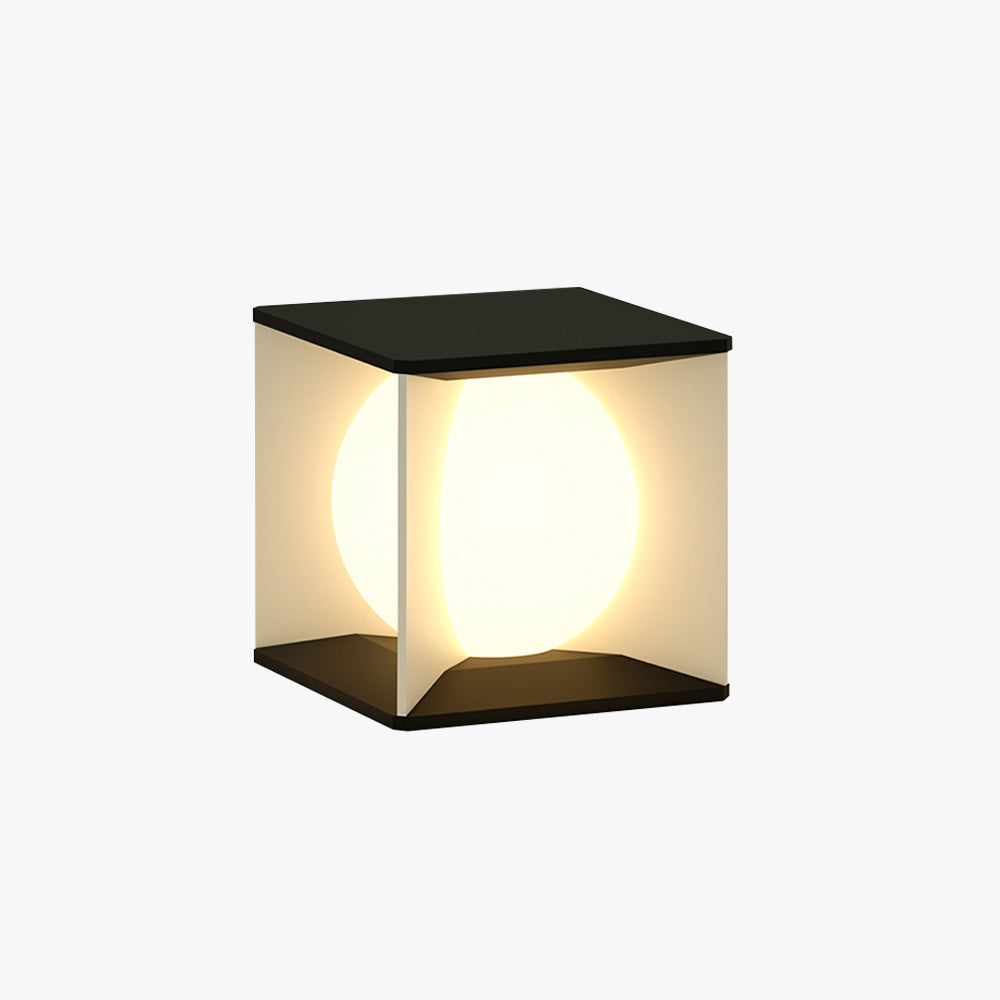 Ray Modern Moon Metal Outdoor Pier-Mount Pillar Light
