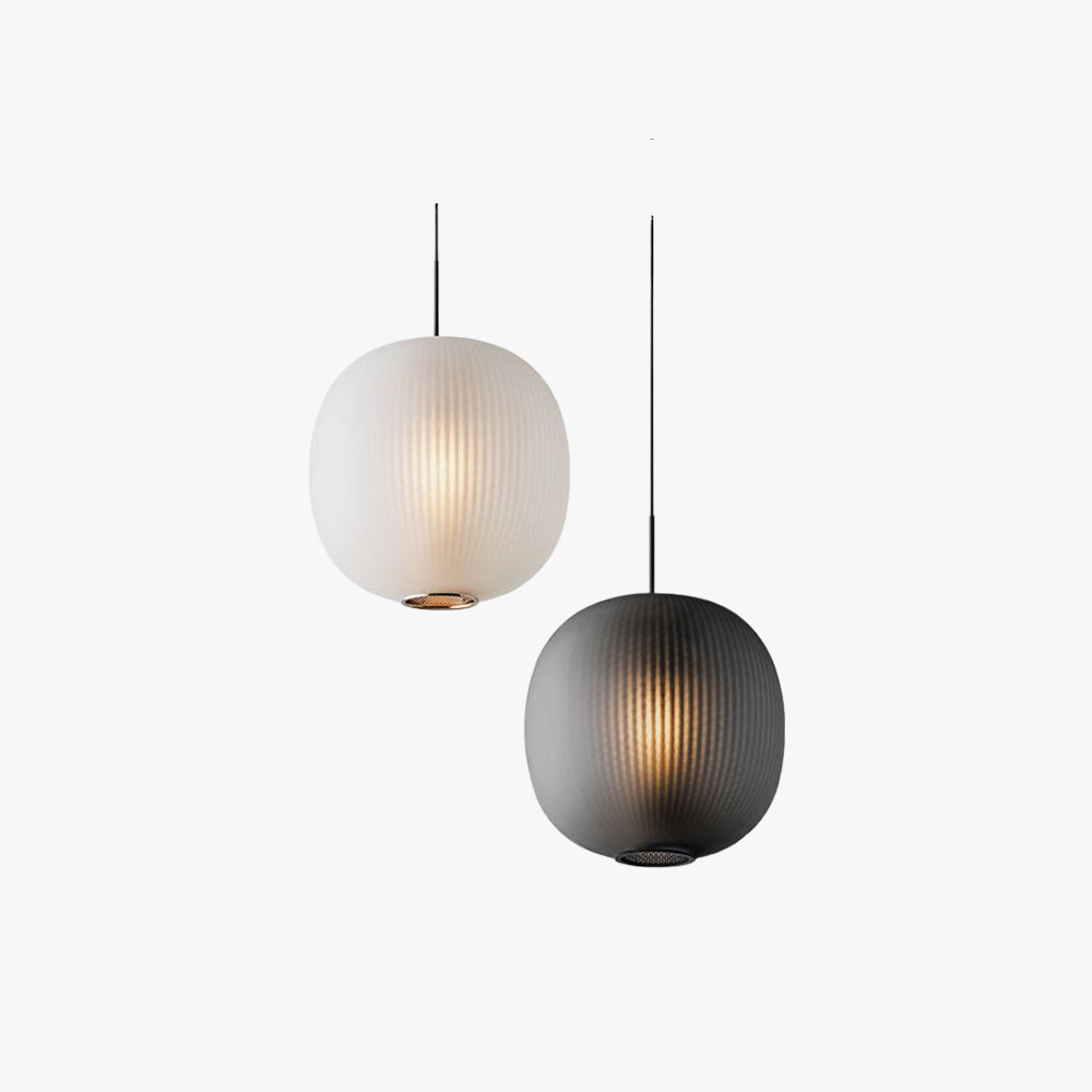 Valentina Frosted Glass Cylinder Pendant Light, Sandy White/Grey, Metal/Glass
