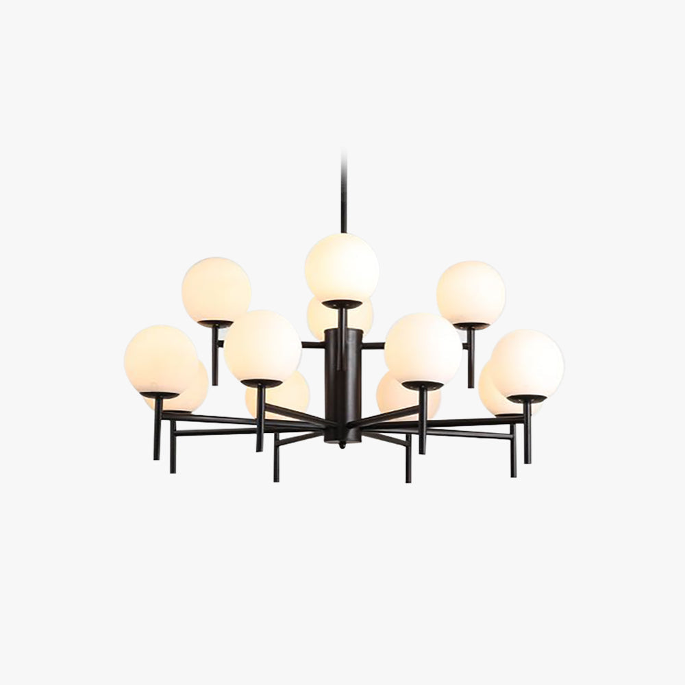 Silva Modern Globe Bubble Metal/Glass Pendant Light, Gold/Black