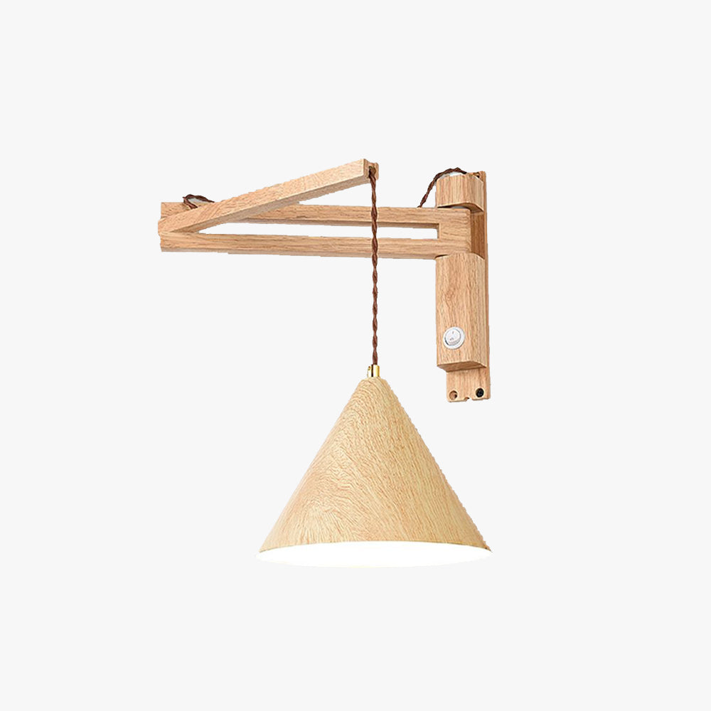 Muto Adjustable Wall Lamp, Wood/Metal, 2 Color, Living Room