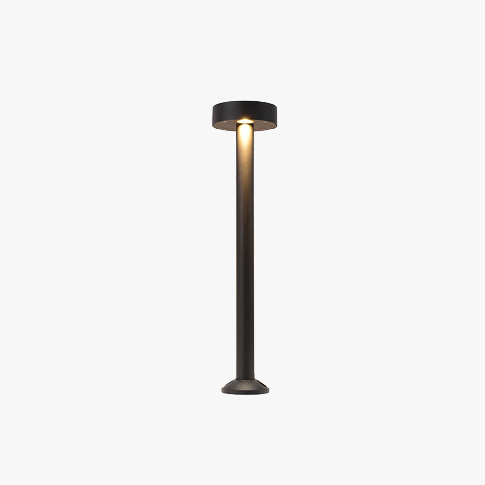 Ray Modern Metal Frisbee Shaped Lampholder Outdoor Path Light, Black