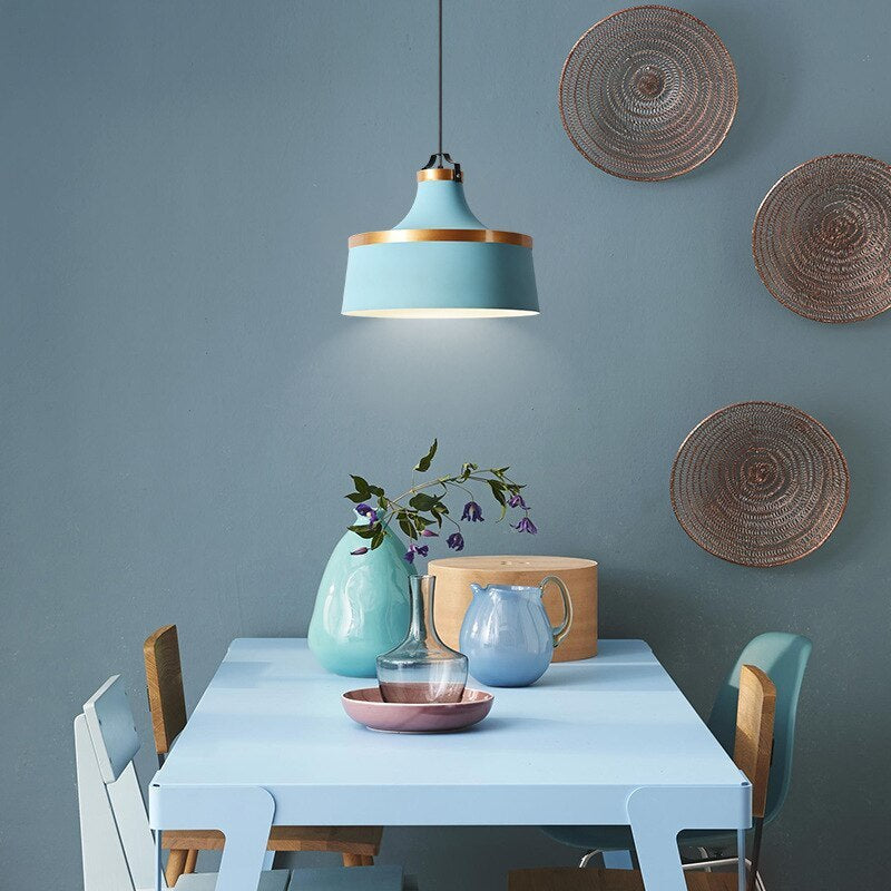 Valentina Modern Colorful Single Pendant Light, Metal Shade