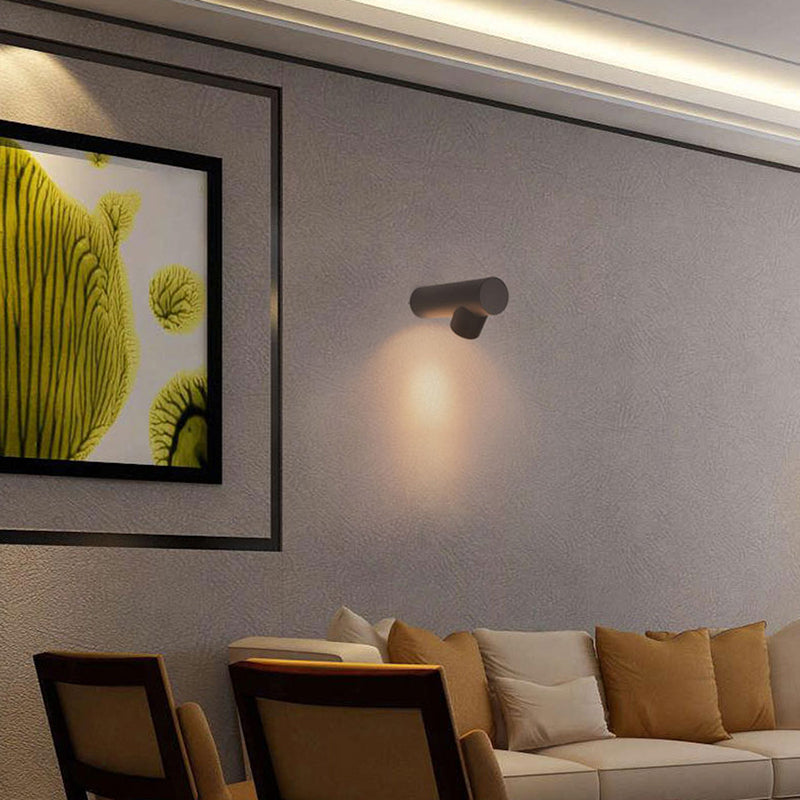 Ray Modern Waterproof Outdoor Wall Lighting, White & Black