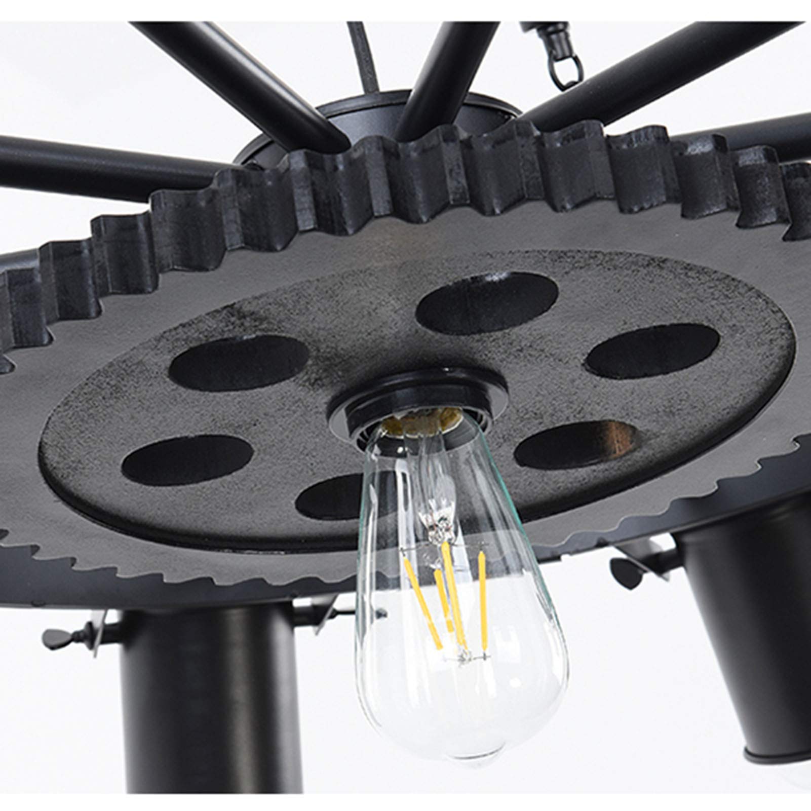Epoch Industrial LED Pendant Light Black Metal/Rope Cafe/Bar