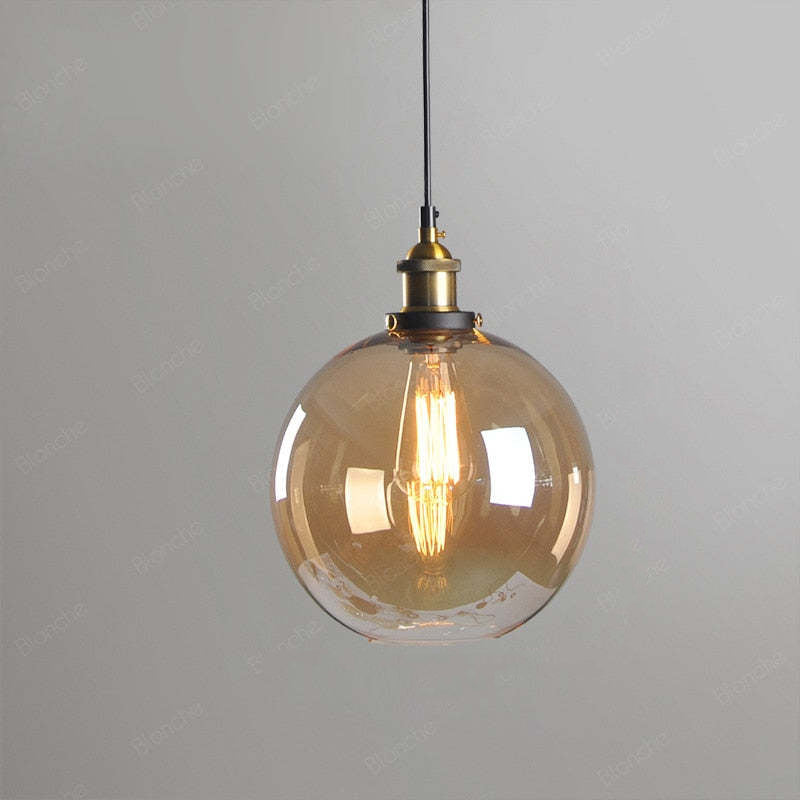 Valentina Industrial Glass Pendant Light Clear/Amber/Smoke Grey