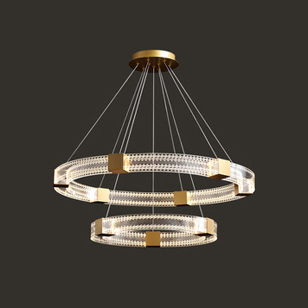 Arisha Modern Round/Oval Acrylic/Metal Pendant Light, Gold