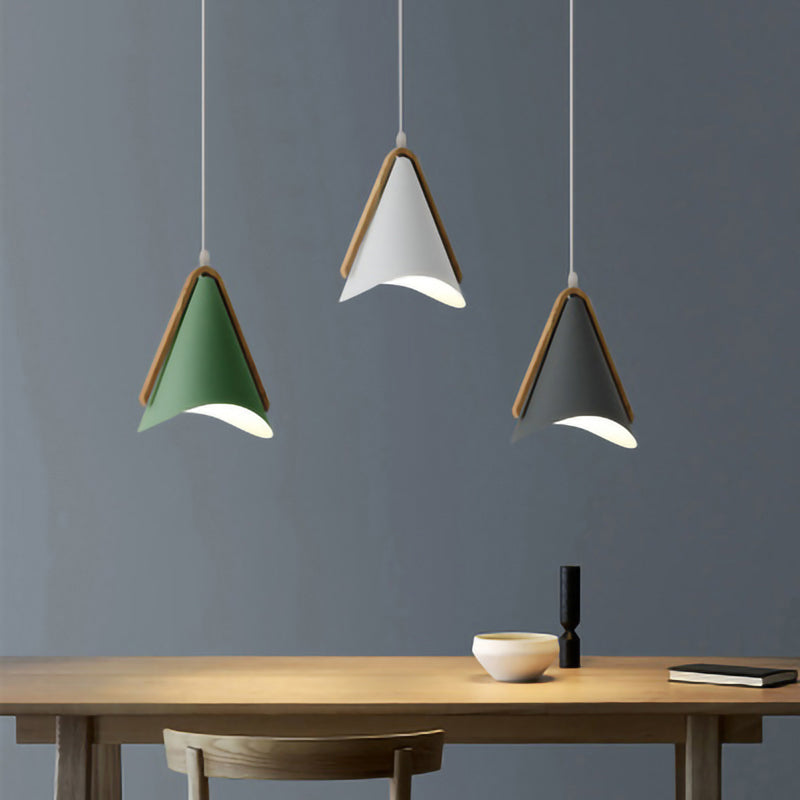 Valentina Modern Cone Pendant Light, Wood/Metal