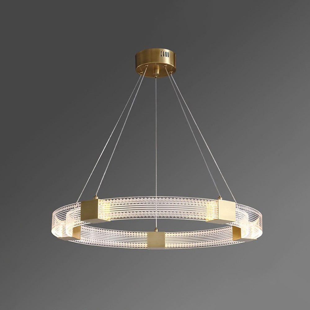 Arisha Modern Round/Oval Acrylic/Metal Pendant Light, Gold