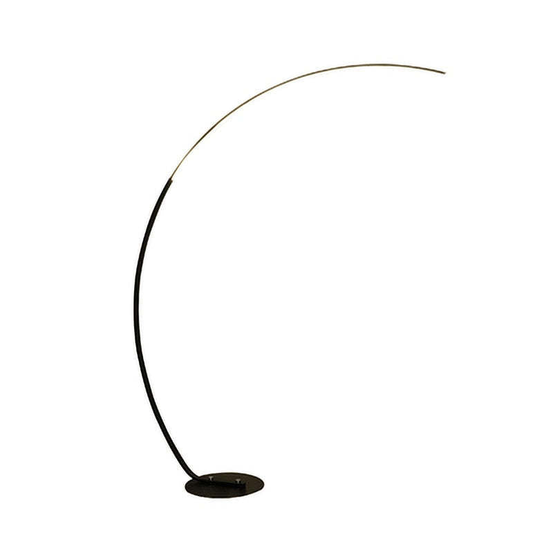 Mira Modern Arc LED Floor Lamp, Black/White, Metal/Silicon