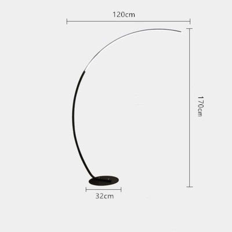 Mira Modern Arc LED Floor Lamp, Black/White, Metal/Silicon
