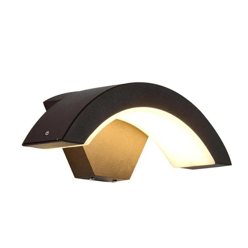 Ray Nordic Arc Waterproof LED Outdoor Wall Lamp, Black