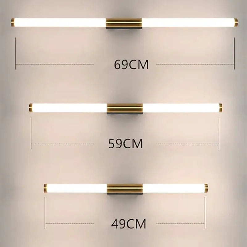 Arisha Minimalist Linear Metal Wall Lamp, Gold
