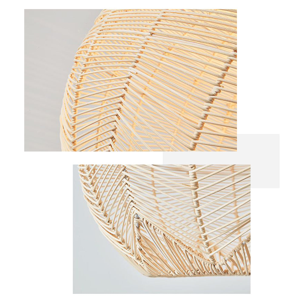 Ritta Designer Round Handmade Rattan Pendant Light, Dining Room
