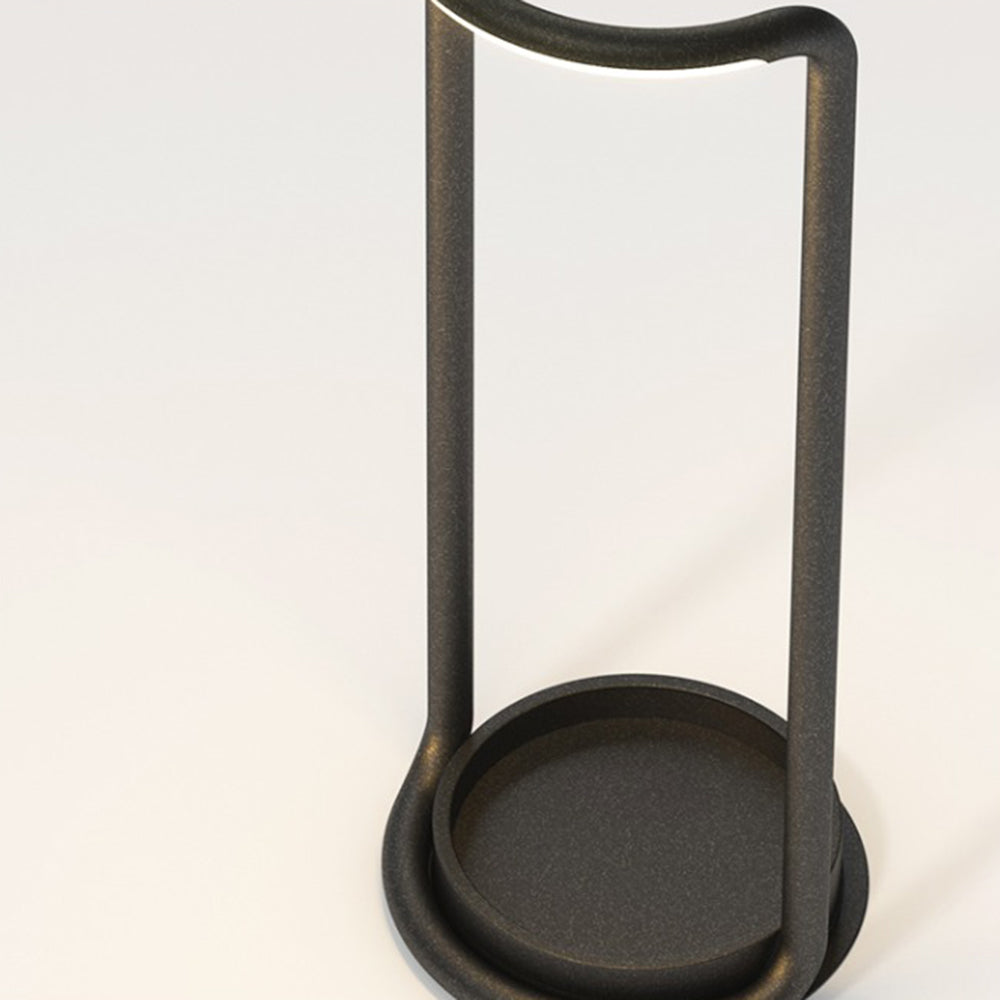 Ray Minimalist Rectangular Solar LED Outdoor Floor Lamp, Black