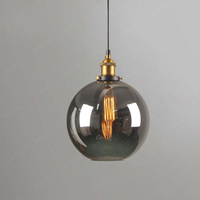 Valentina Industrial Glass Pendant Light Clear/Amber/Smoke Grey
