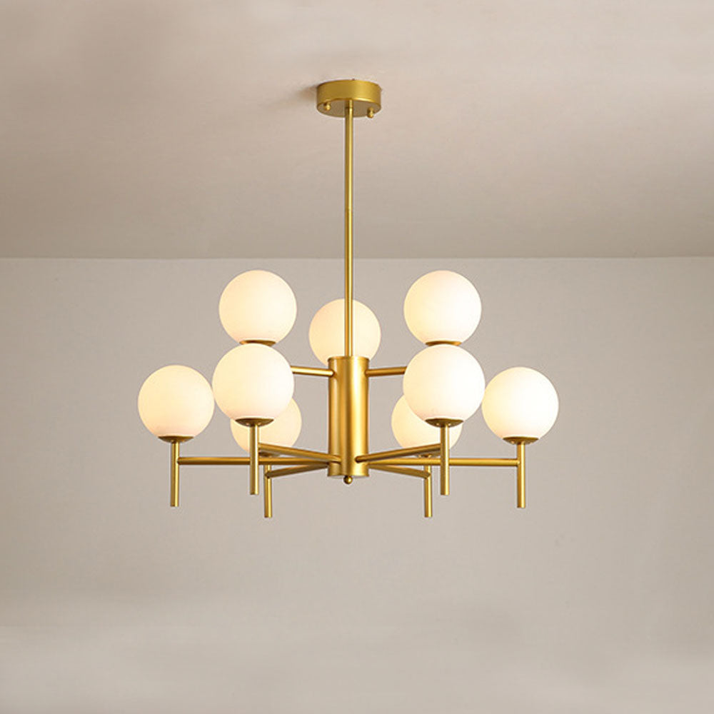 Silva Modern Globe Bubble Metal/Glass Pendant Light, Gold/Black