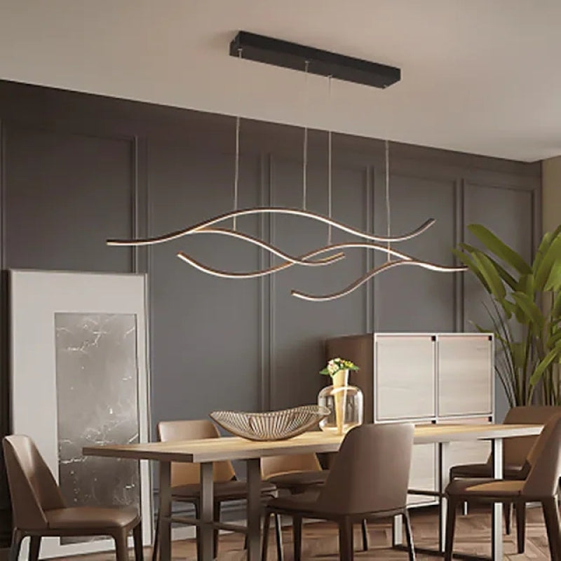 Arisha Pendant Light, Multi-Curved, Black/Gold