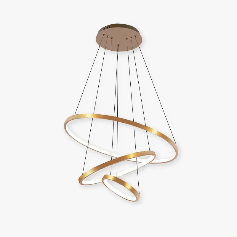 Arisha Pendant Light, Inner Ring Illuminated, White/Black/Gold