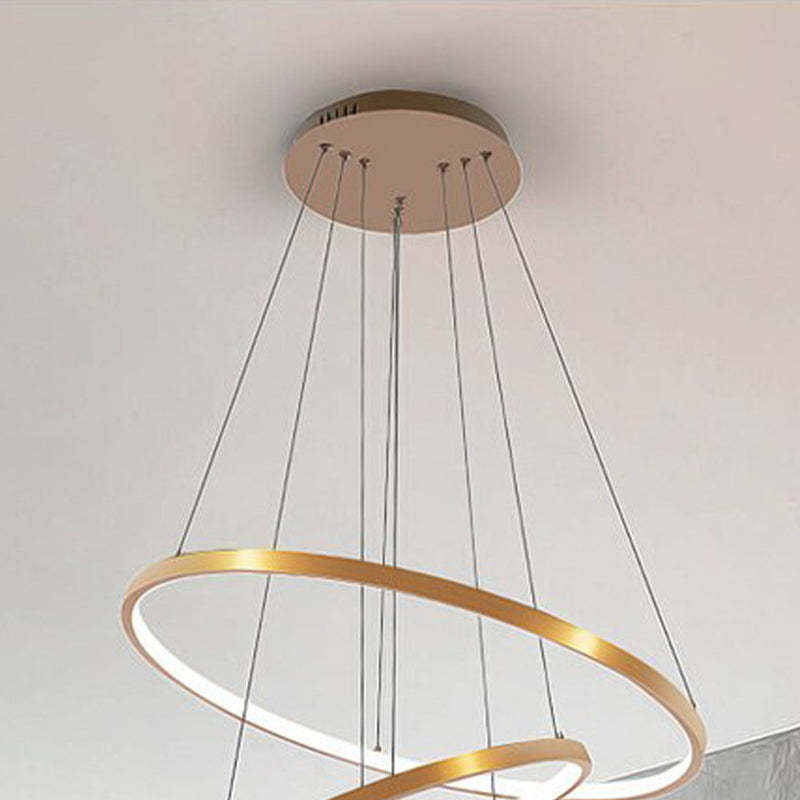 Arisha Pendant Light, Inner Ring Illuminated, White/Black/Gold