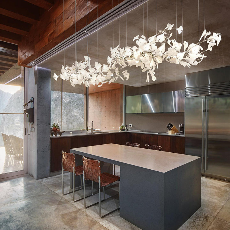 Olivia Luxury Ceramic Chandelier Large Foyer, Gingko leaf, Living Room